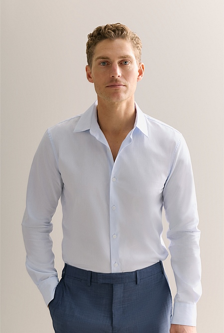 Tailored Fit Yarn Dyed Cotton Smart Shirt