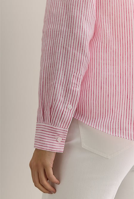 Linen End On End Stripe Shirt