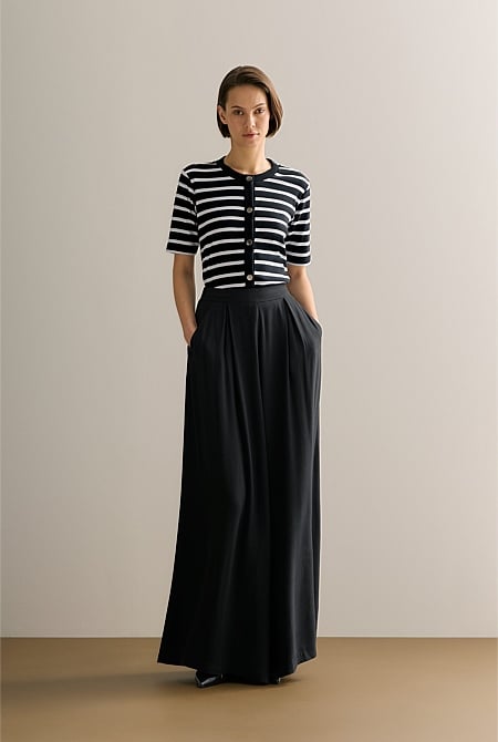 Australian Cotton Stripe Button Through Top