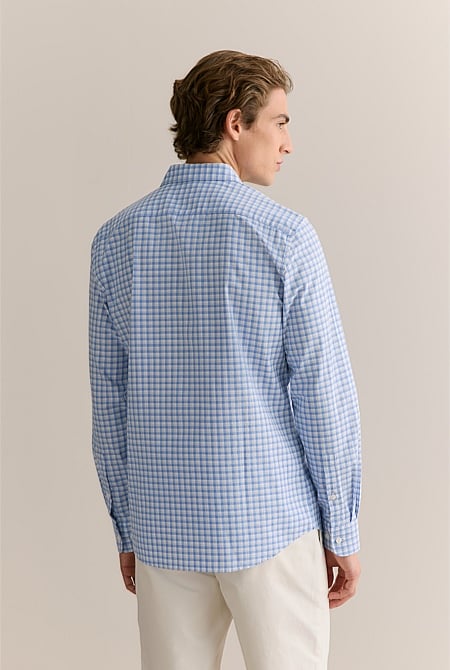 Tailored Fit Cotton Poplin Gingham Shirt