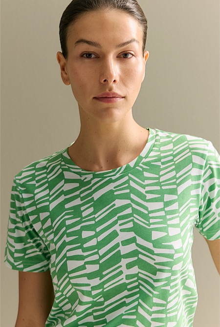 Australian Cotton Abstract Geo T-shirt