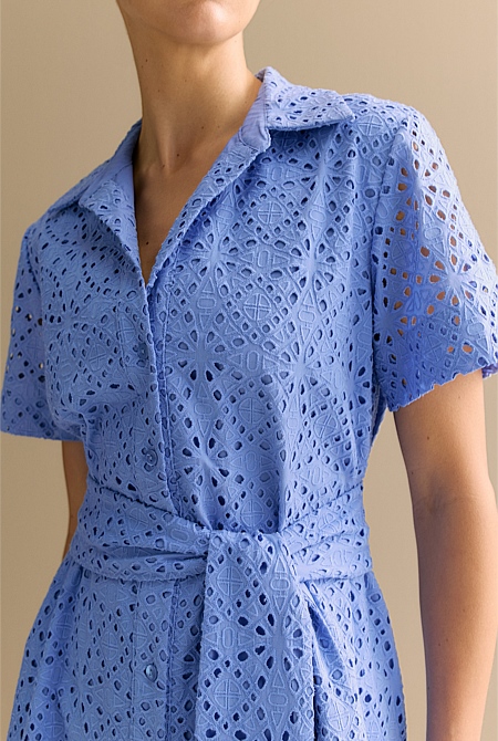 Broderie Anglaise Shirt Dress