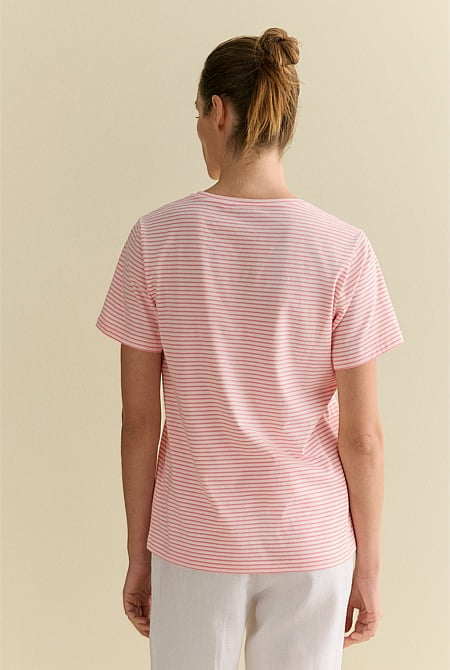 Australian Cotton Fine Stripe T-shirt