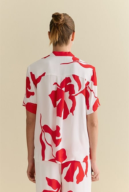 Shadow Palm Draped Short Sleeve Shirt