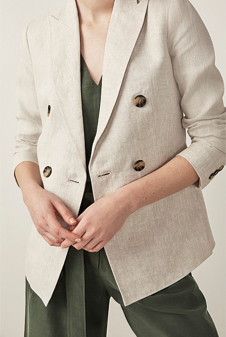 Yarn Dyed Linen Blazer