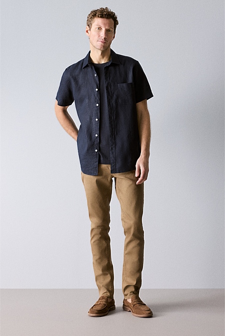 Regular Fit Linen Short Sleeve Shirt