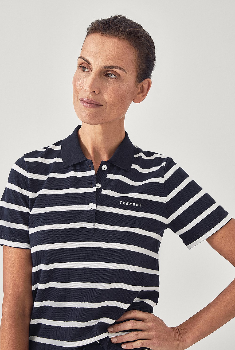 Classic Pique Stripe Logo Polo