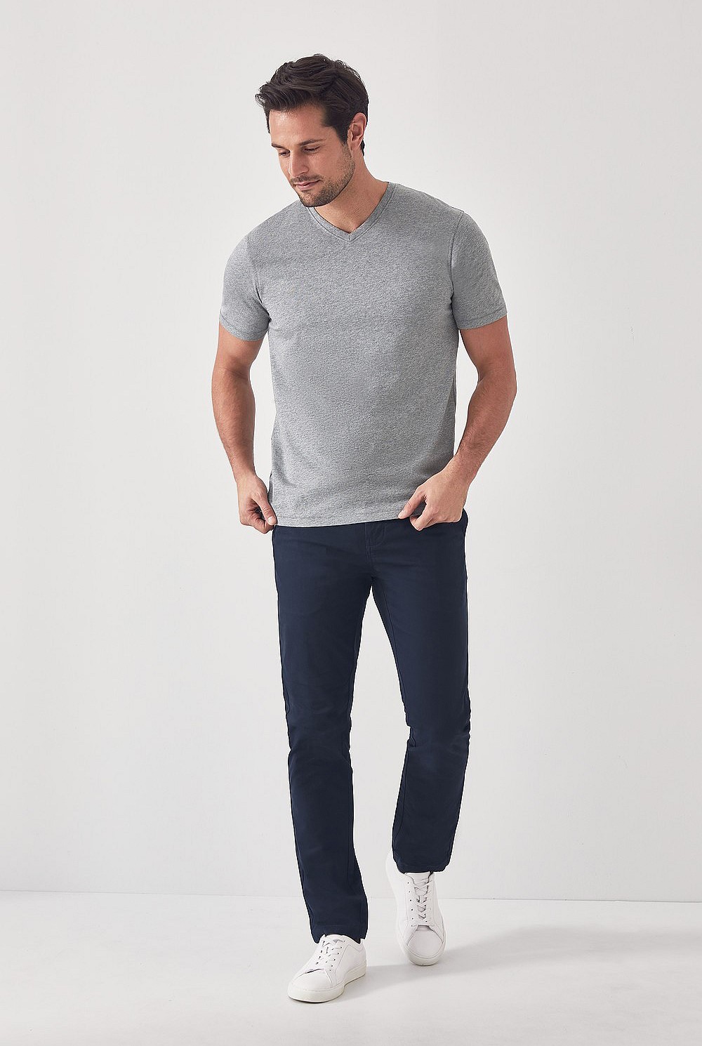 Organic Cotton Marle V Neck T-shirt