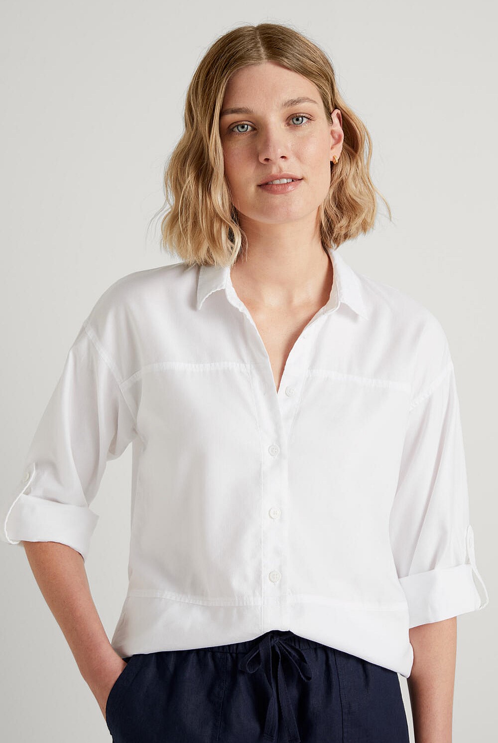 Cotton Modal Longline Shirt
