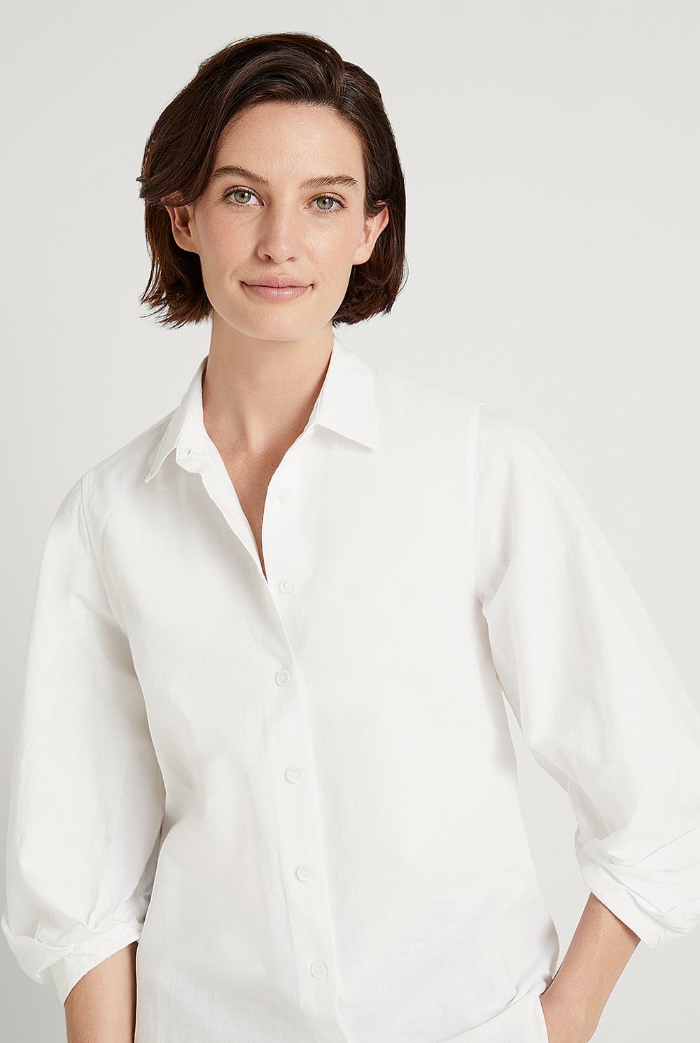 Madison Balloon Sleeve Linen Shirt | Women's Statement Tops Australia | Laura Paige