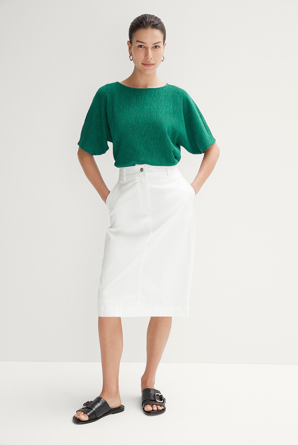 Textured Dolman Sleeve Top