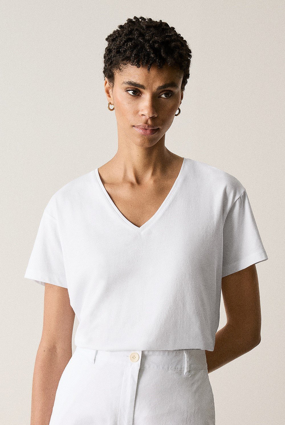 Pima Cotton V Neck T-Shirt