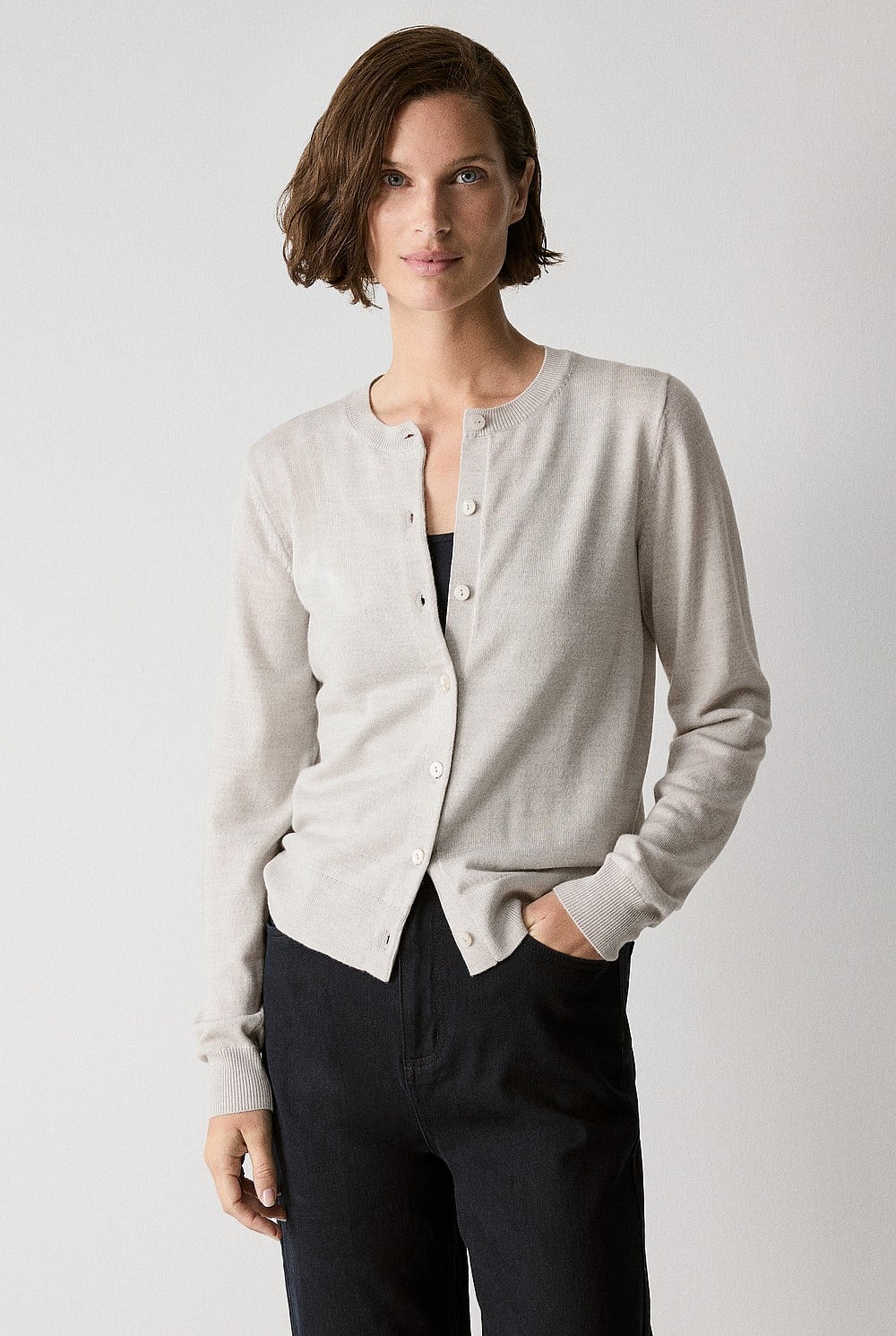 Merino Classic Crew Cardigan