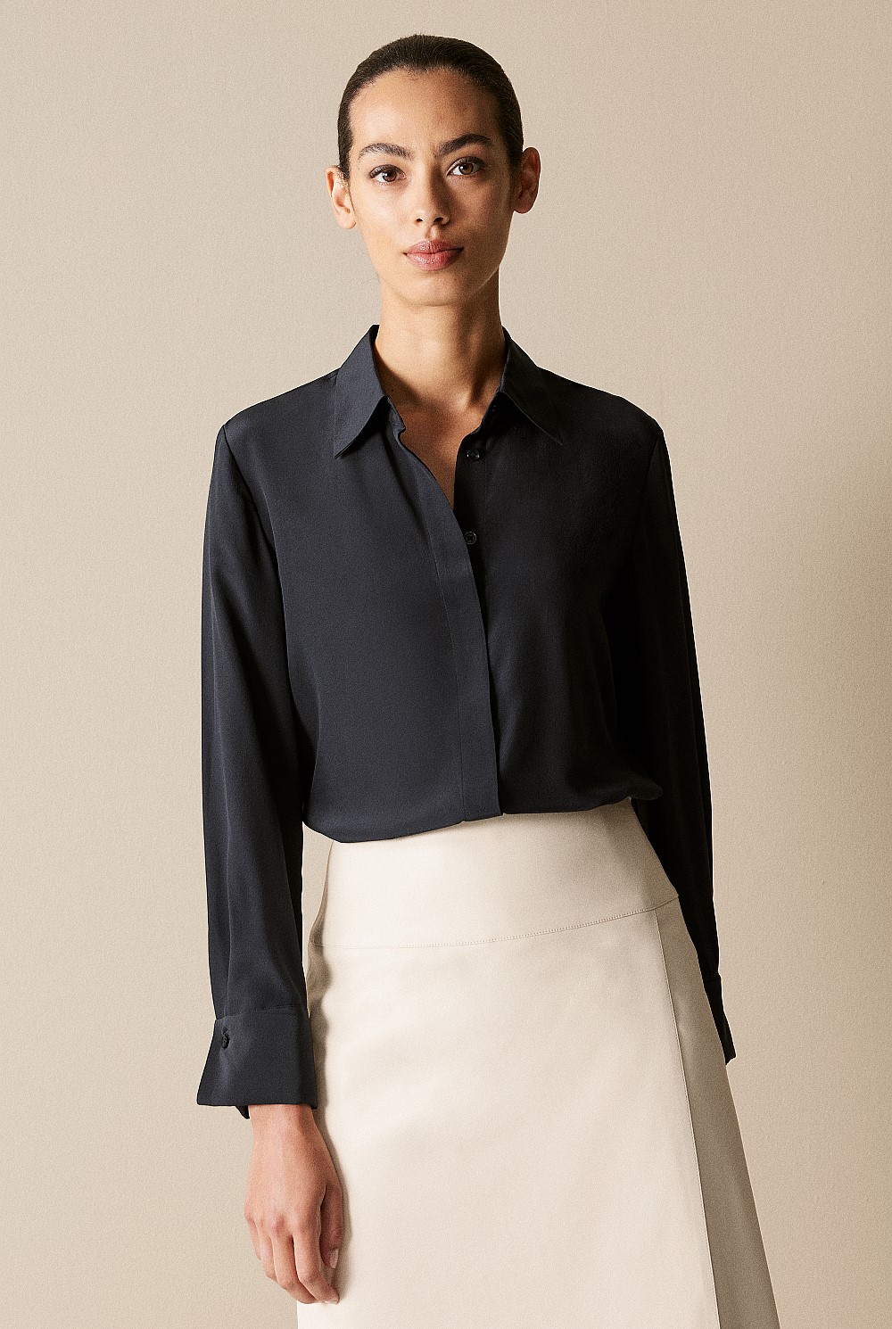 Silk Double Cuff Detail Shirt