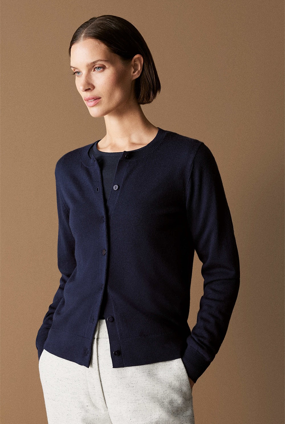 Merino Classic Crew Cardigan