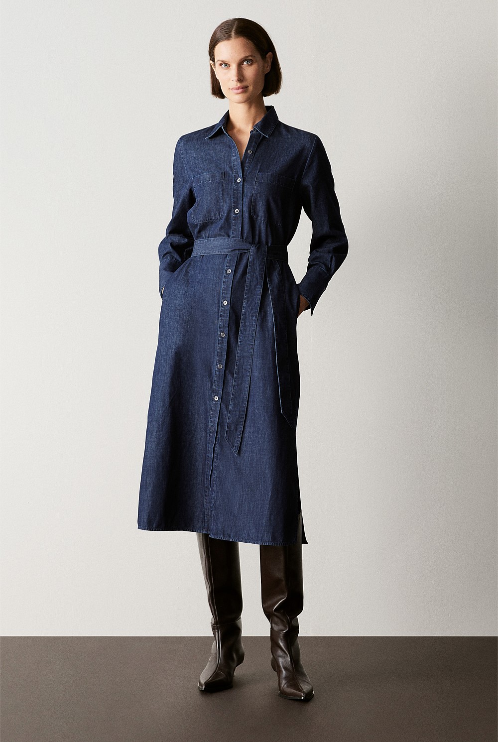 Denim Relaxed Shirt Dress