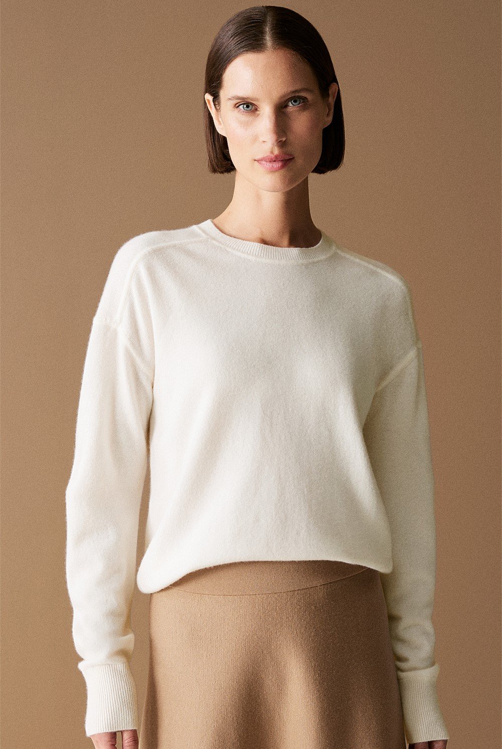 Merino Blend Forward Shoulder Seam Relaxed Crew