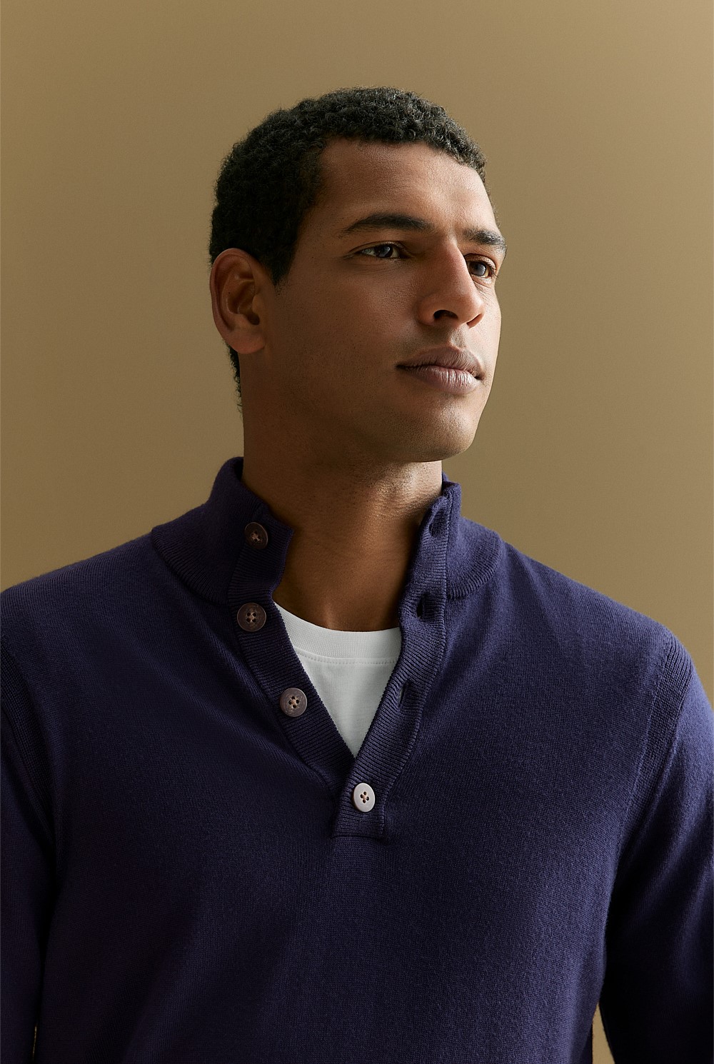 Merino Half Placket Pullover