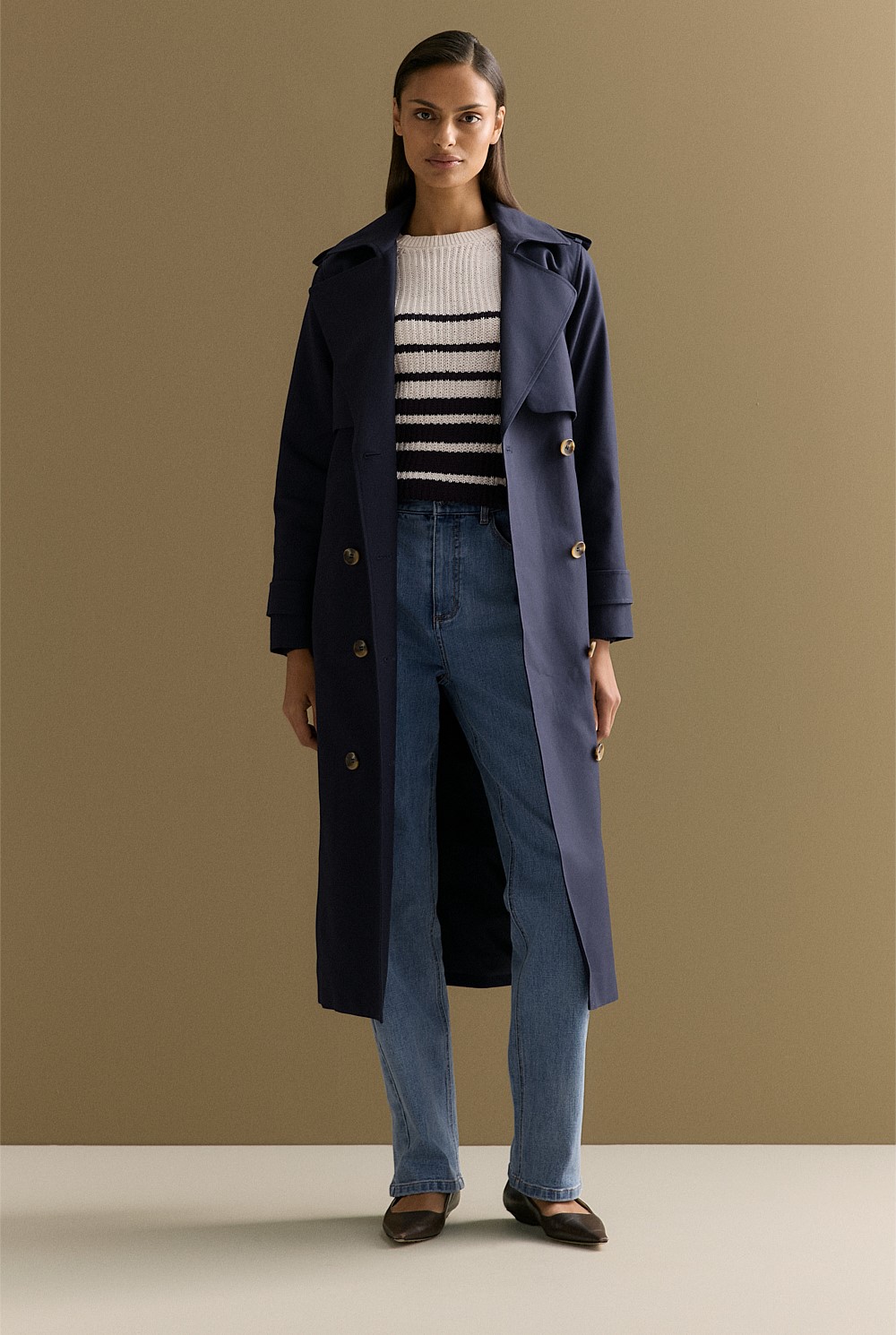 Cotton Longline Trench Coat