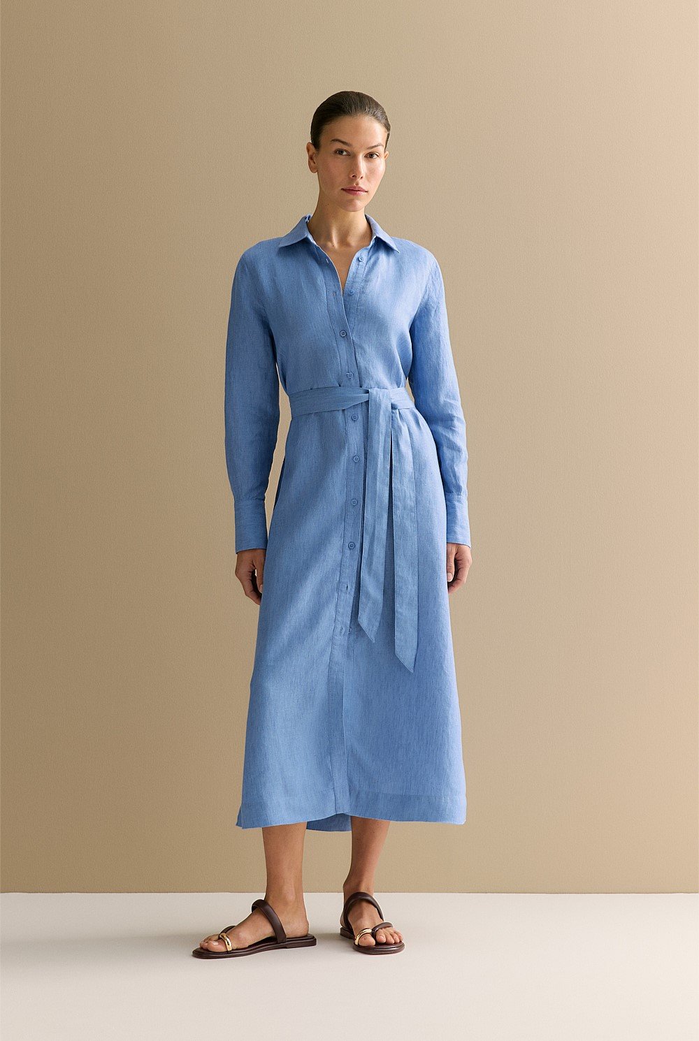 Delave Linen Classic Shirt Dress