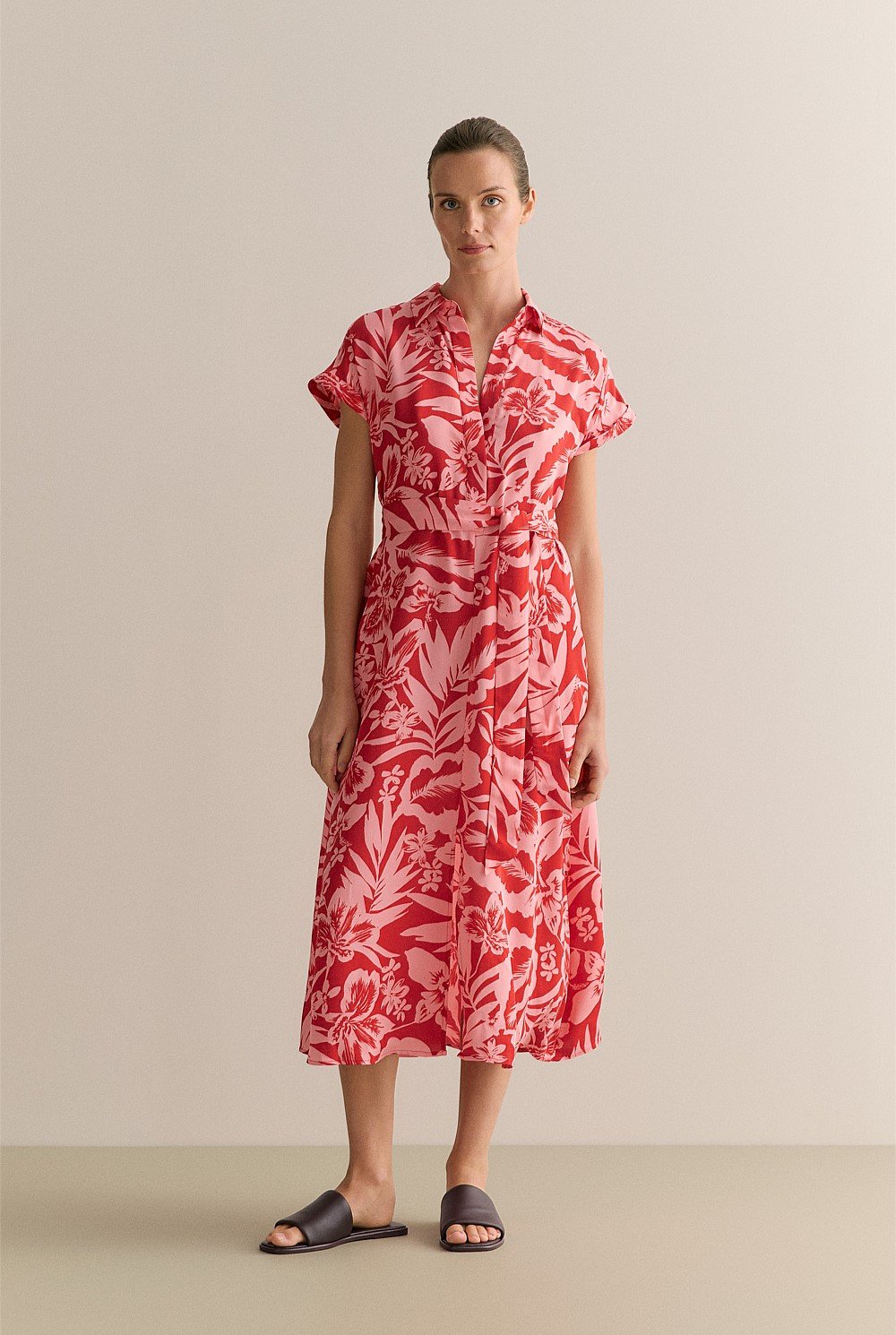 Hibiscus Modal Half Placket Dress