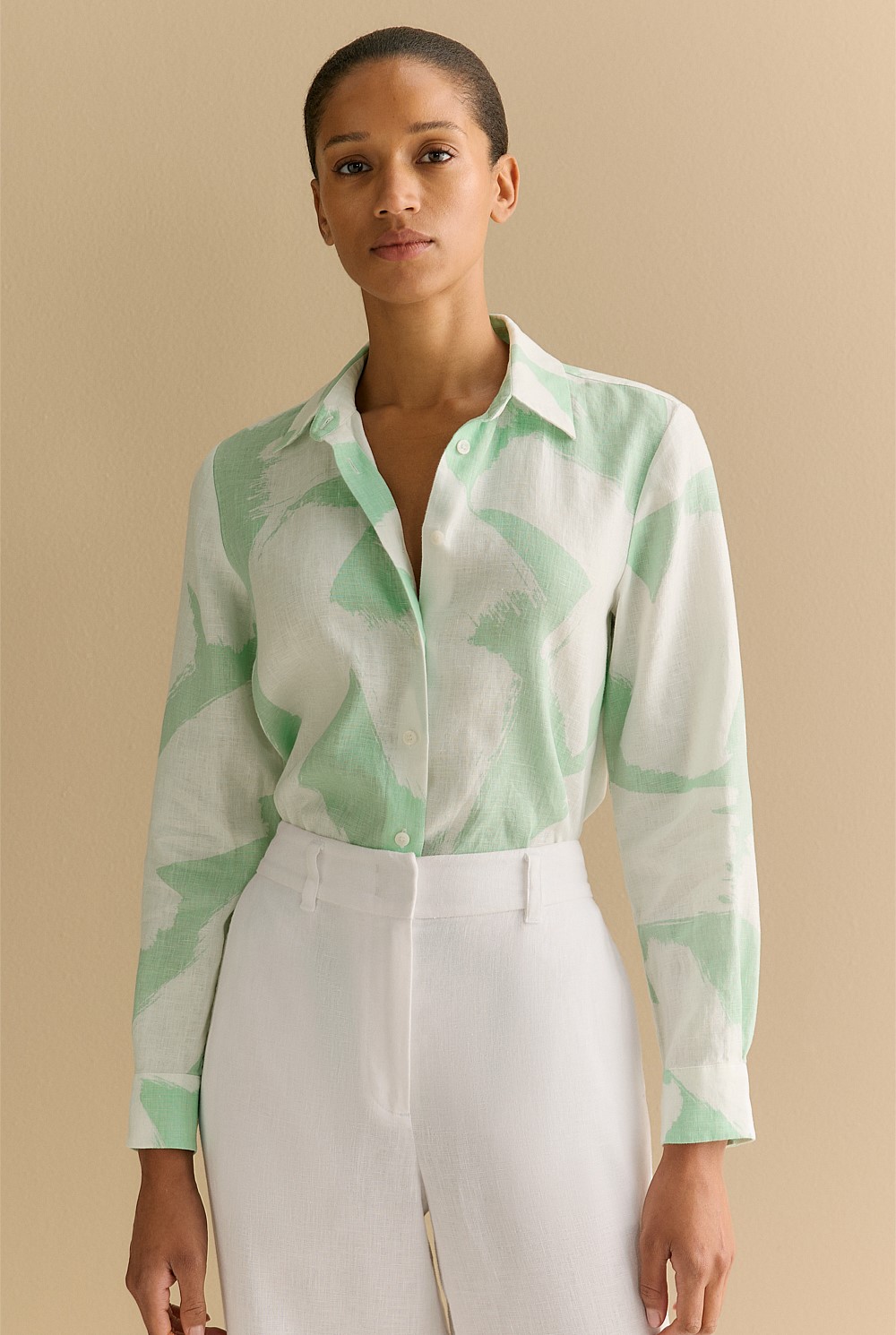 Brushstroke Linen Classic Shirt