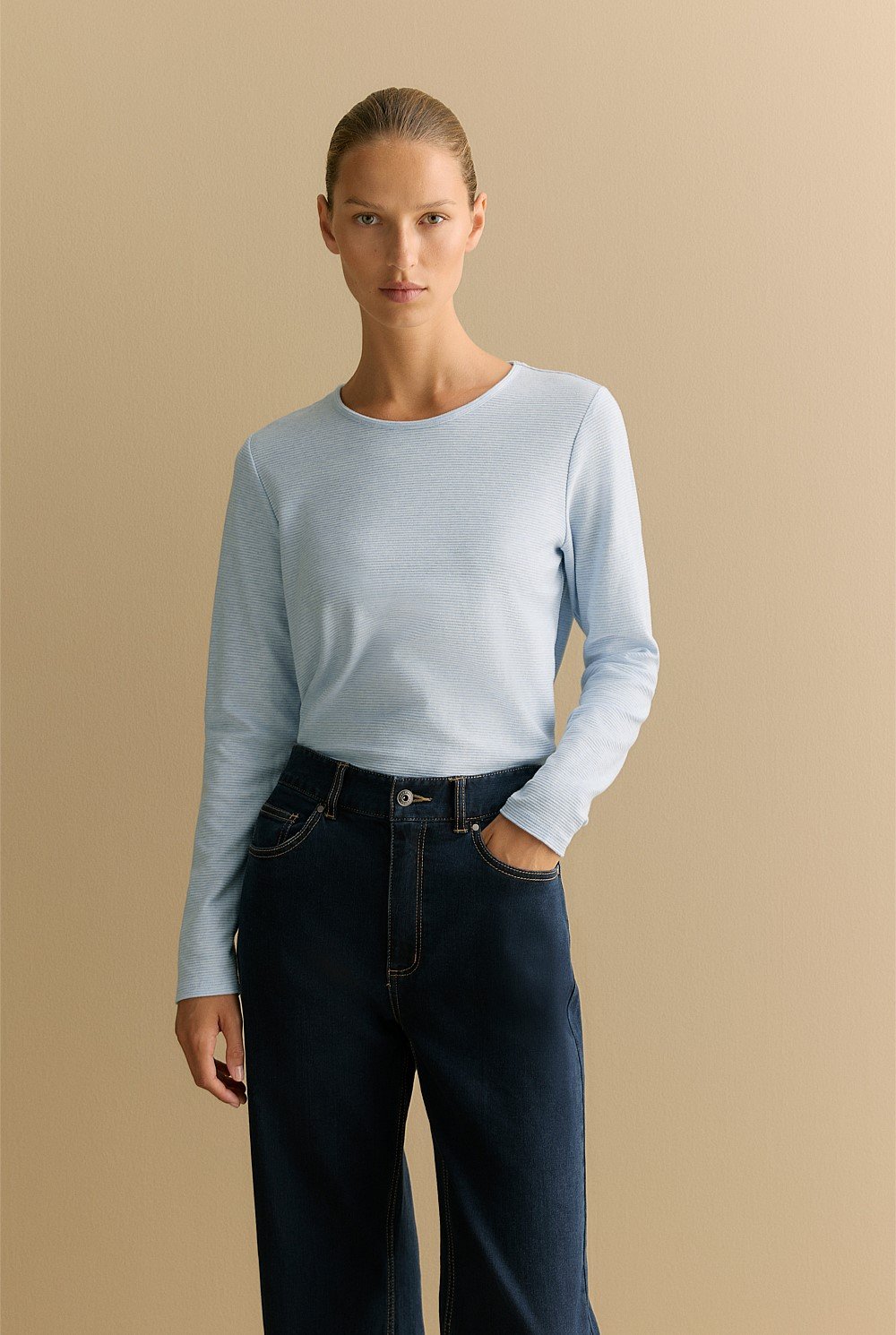 Cotton Ottoman Marle Long Sleeve T-shirt