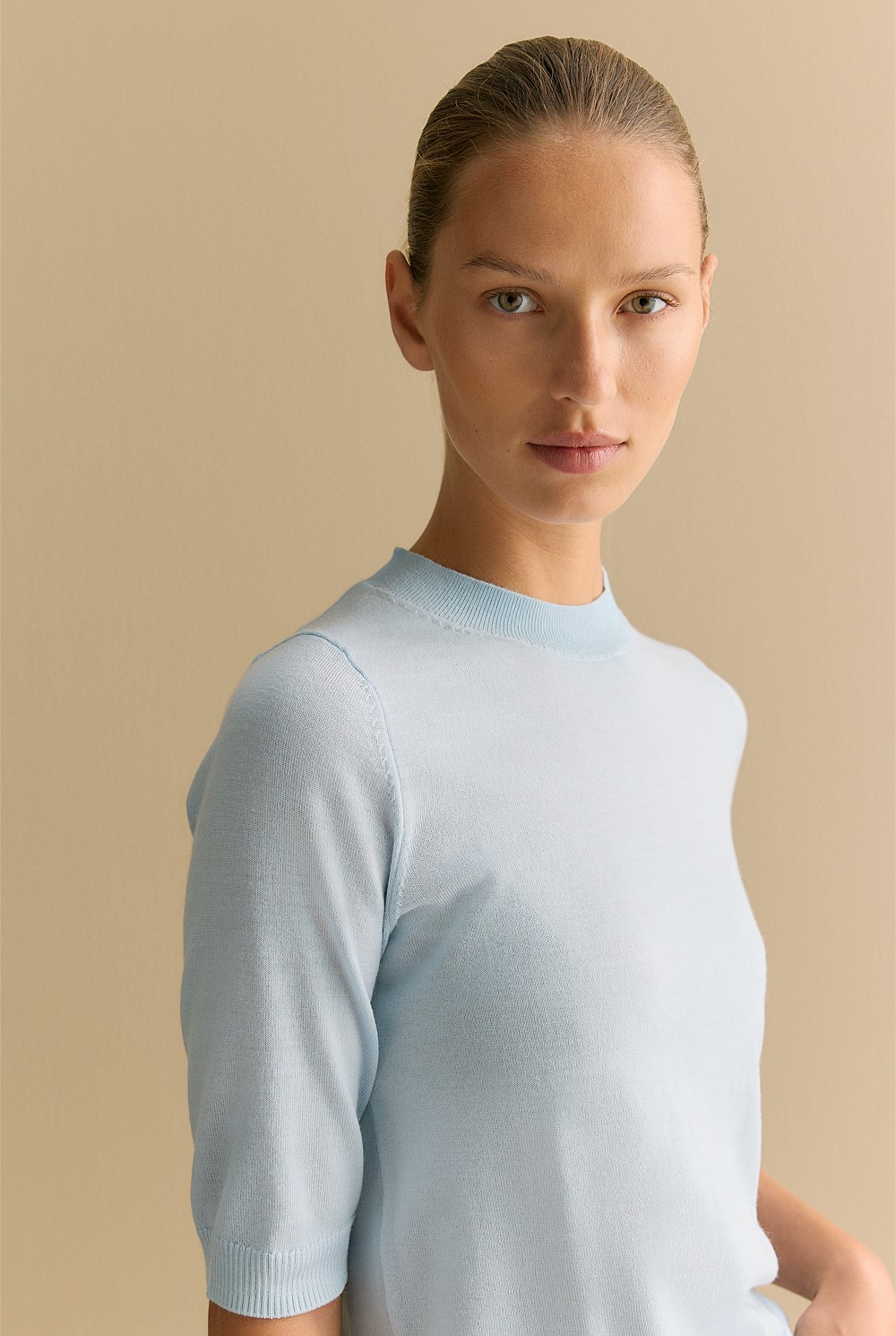 Merino Mock Neck Classic Knit