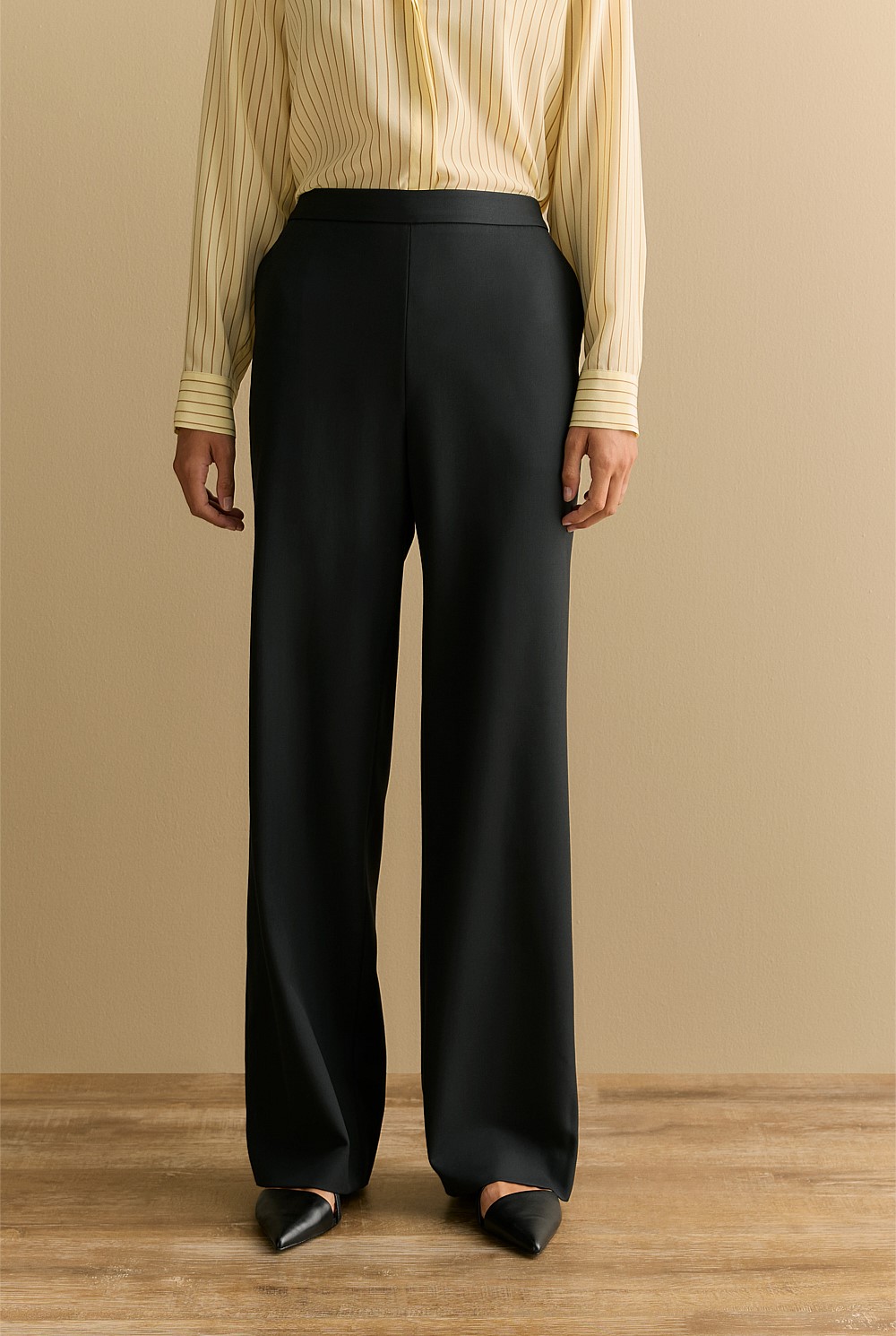 Wool Twill Pull On Pant