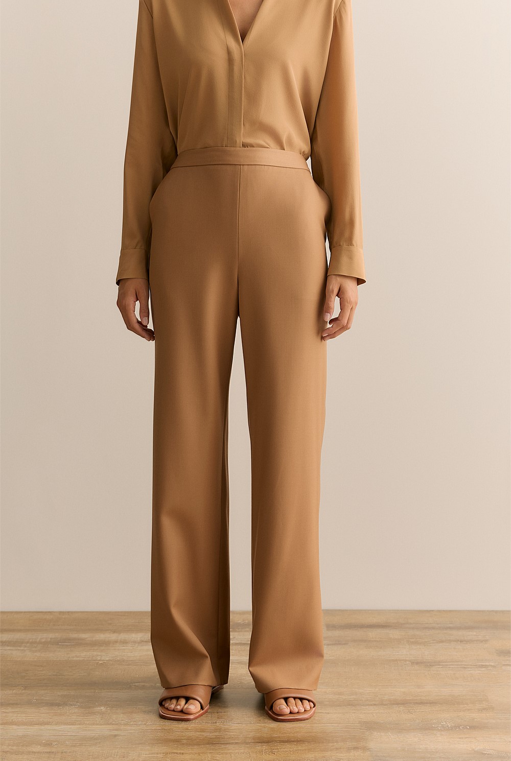 Wool Twill Pull On Pant