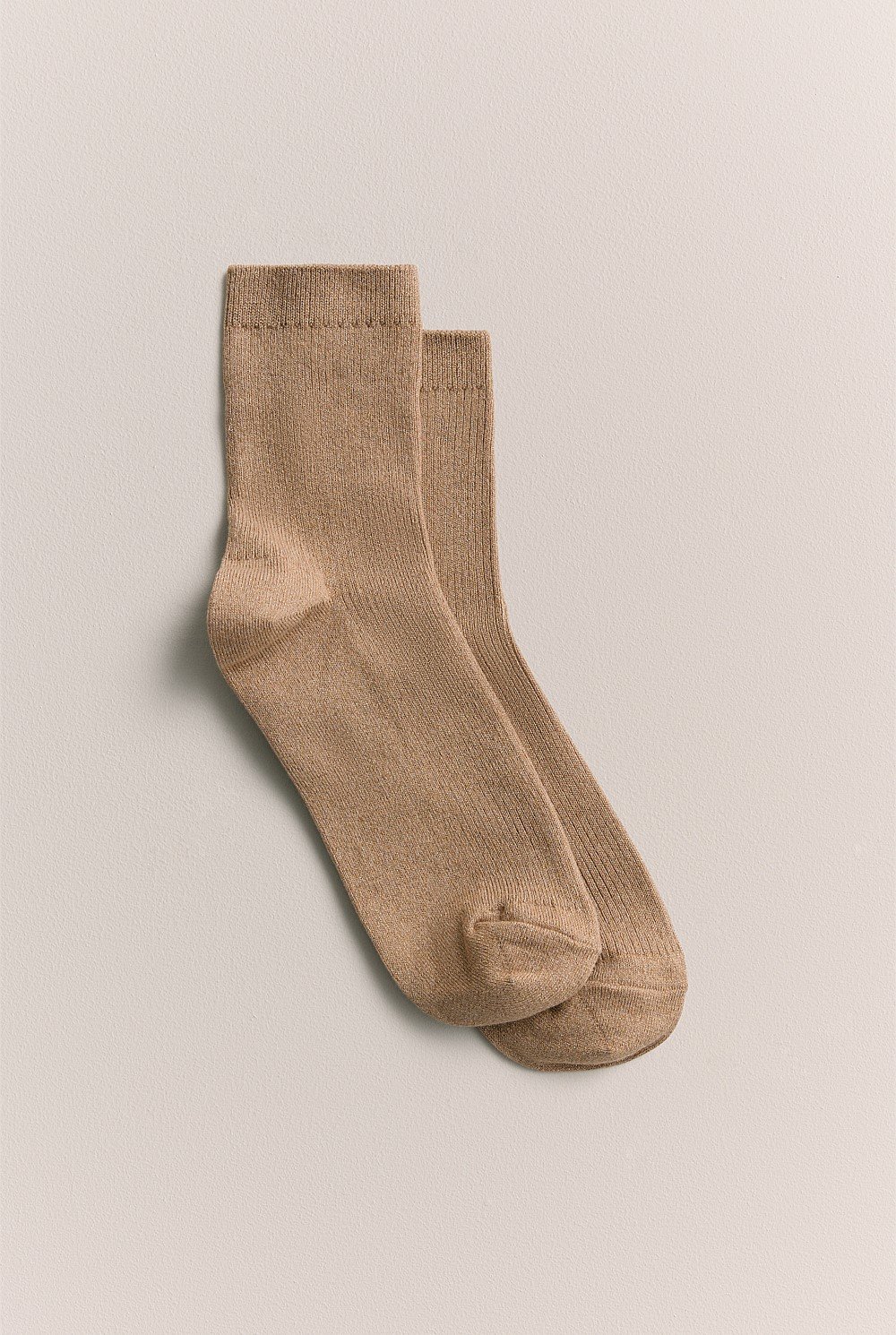 Metallic Rib 1/4 Crew Sock