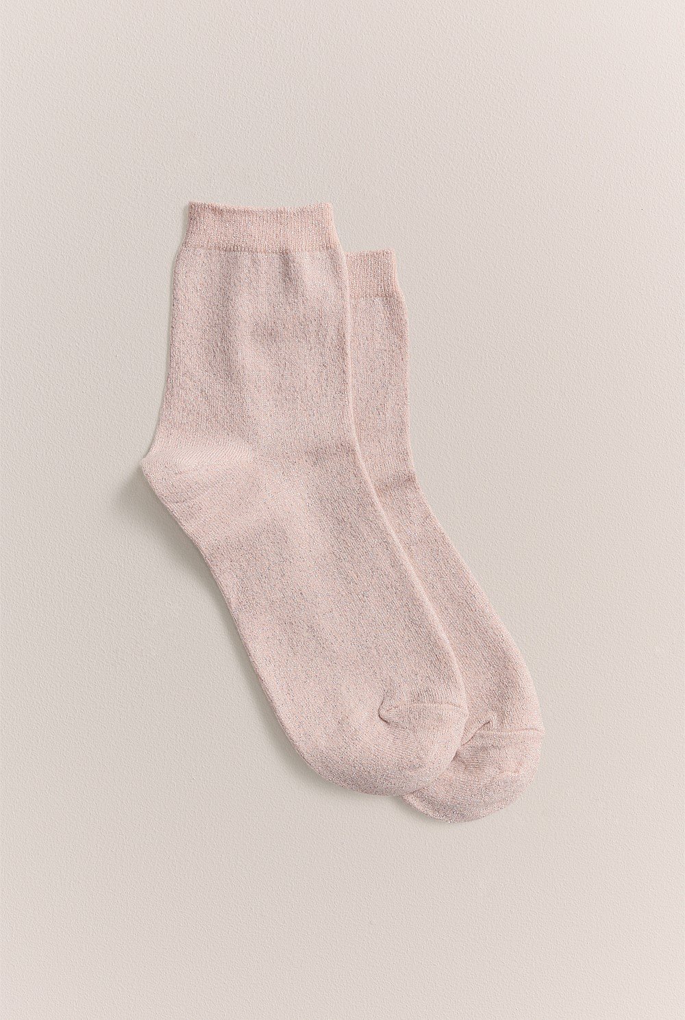 Metallic Rib 1/4 Crew Sock