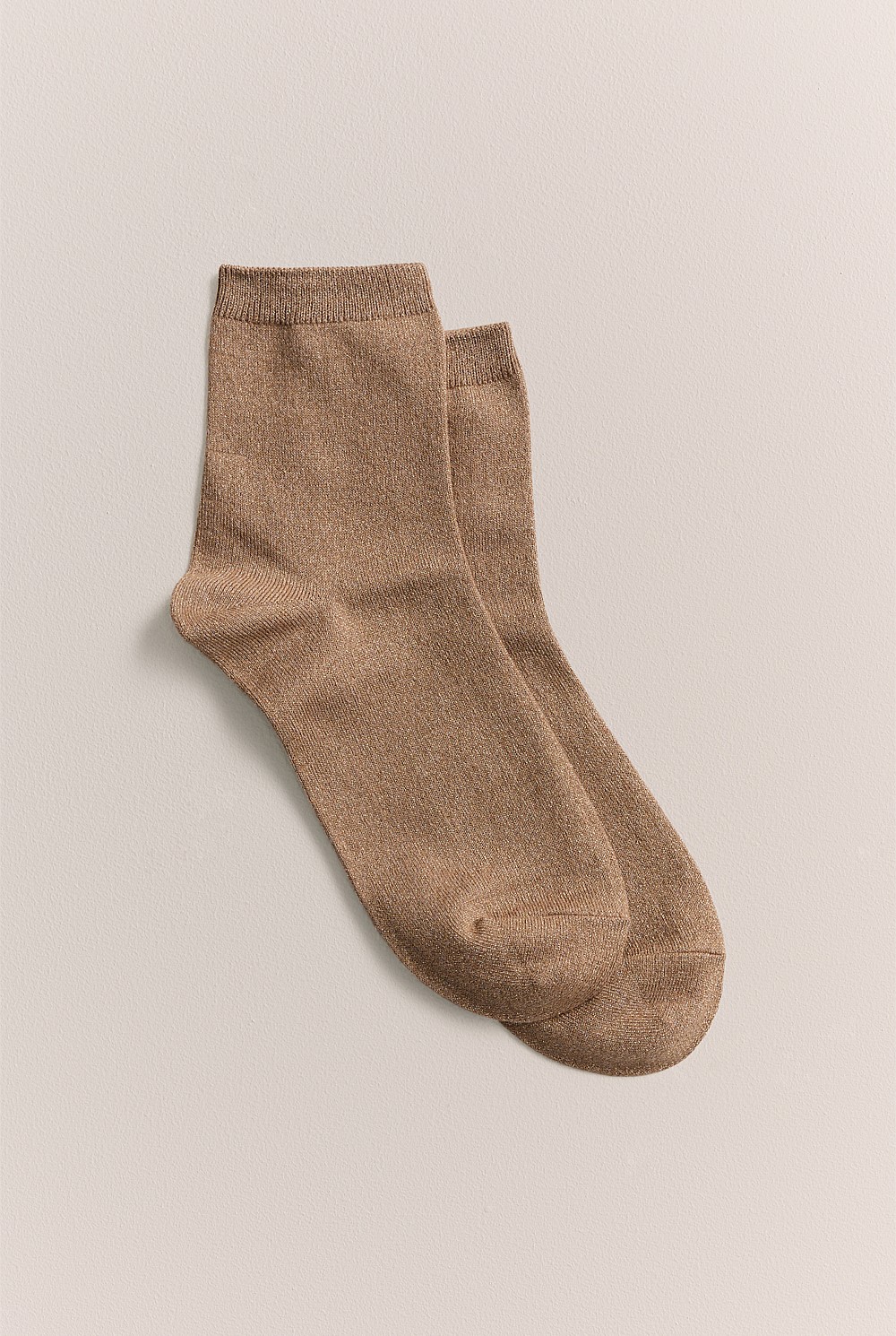 Metallic Rib 1/4 Crew Sock