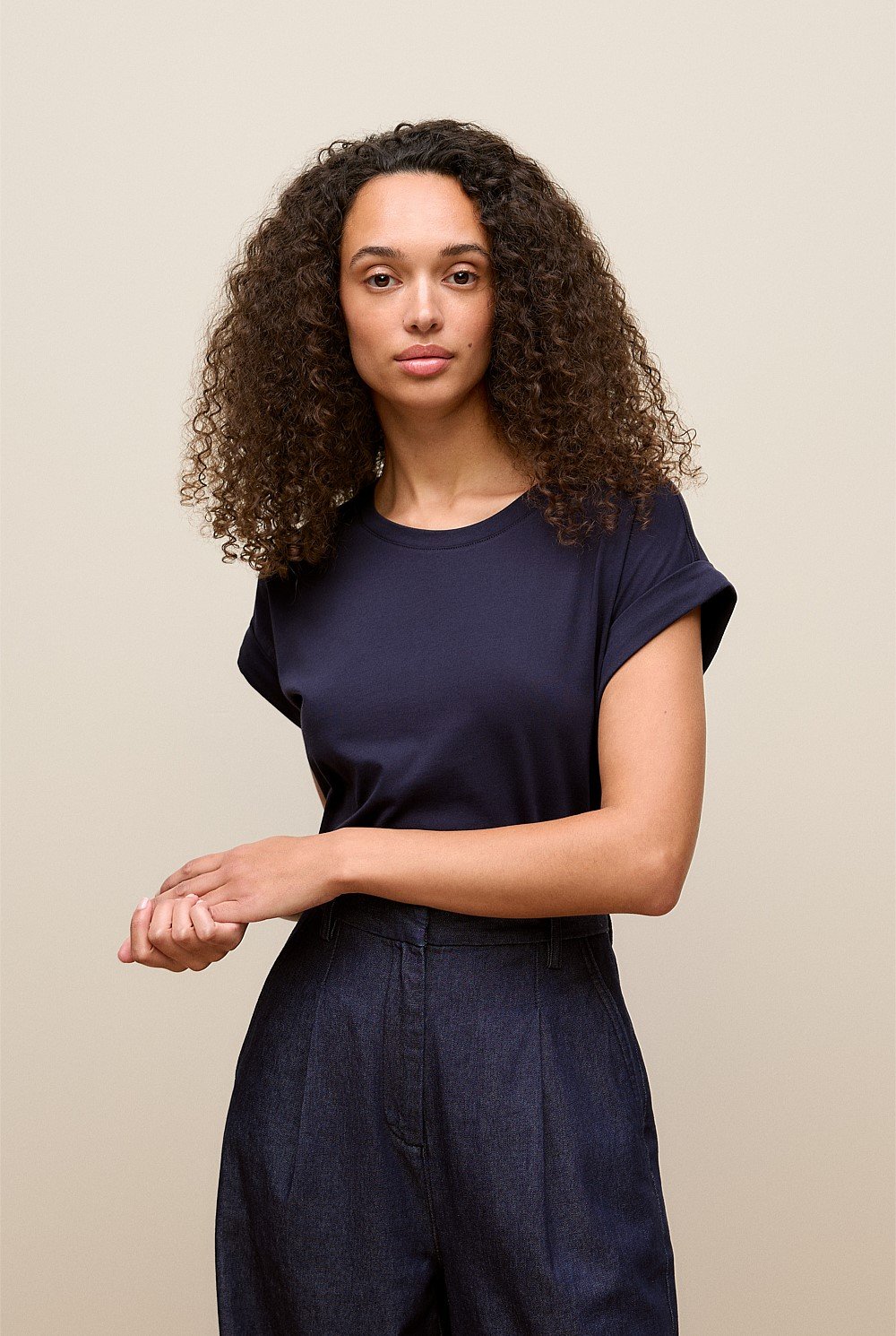 Australian Cotton Cuff Sleeve T-shirt