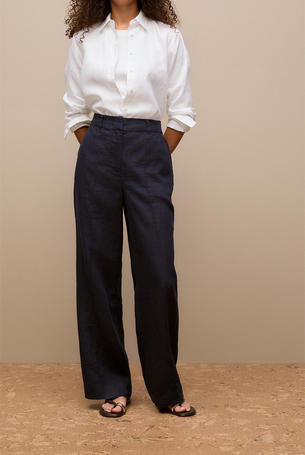 Linen Pintucked Pant