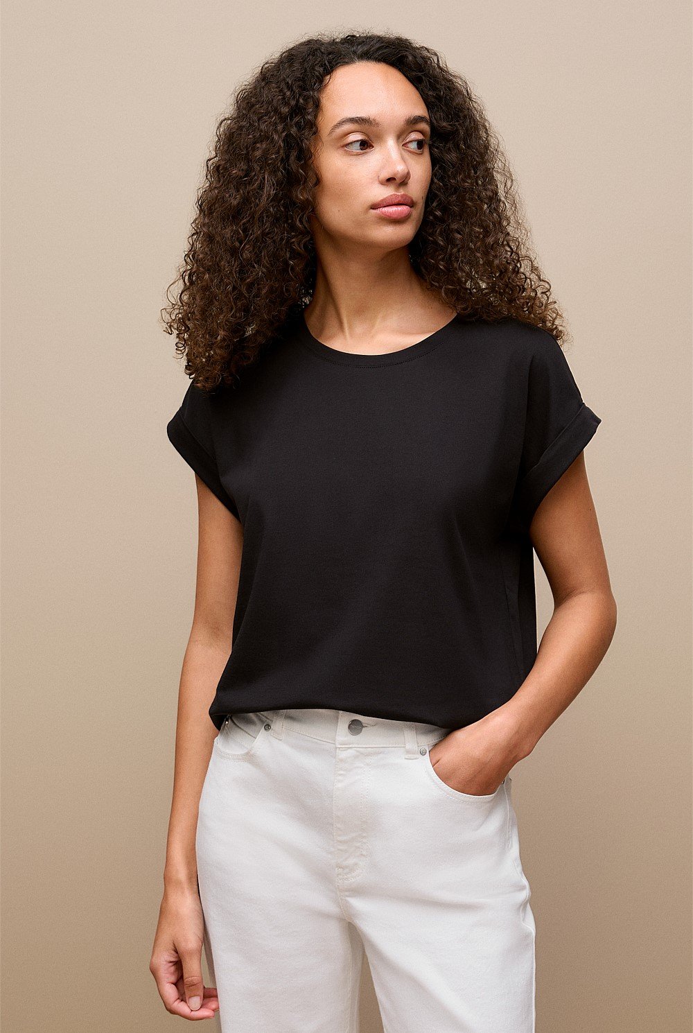 Australian Cotton Cuff Sleeve T-shirt