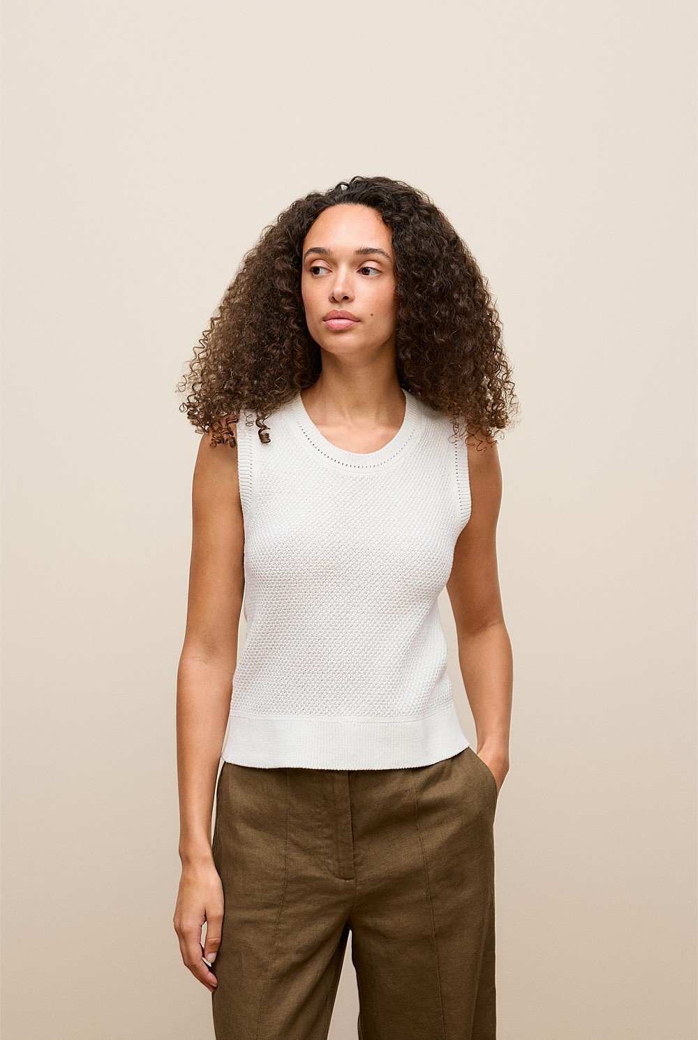 Cotton Texture Knit Tank