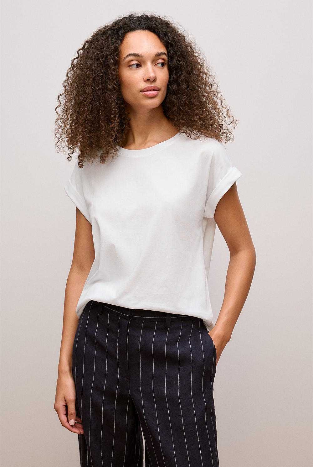 Australian Cotton Cuff Sleeve T-shirt