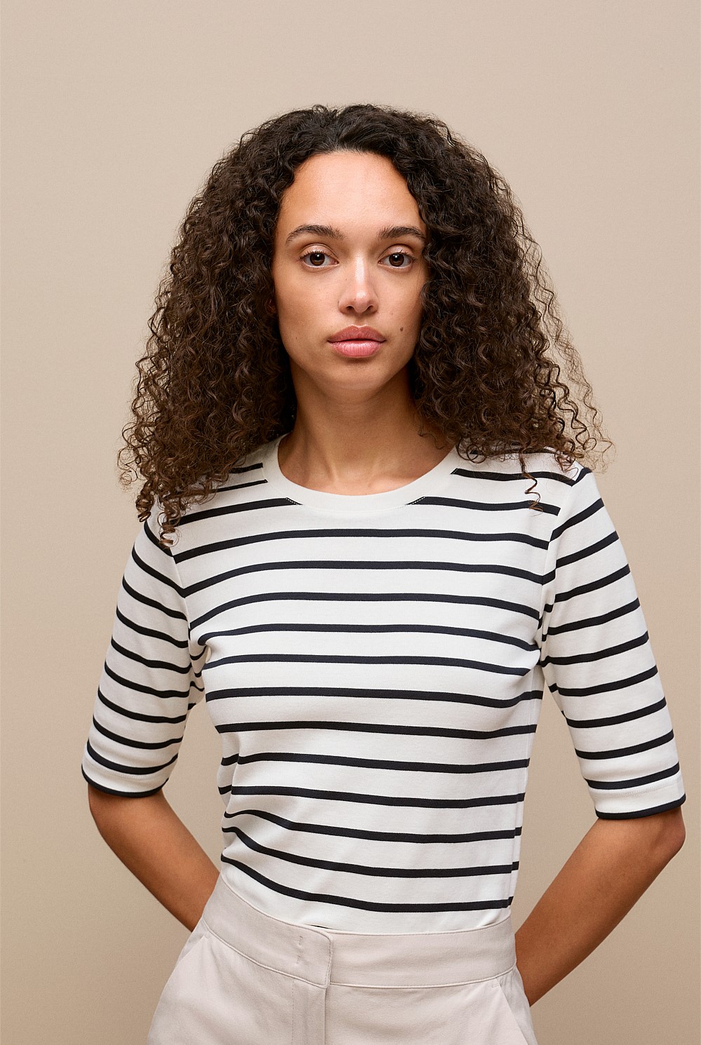 Australian Cotton Stripe Half Sleeve T-shirt
