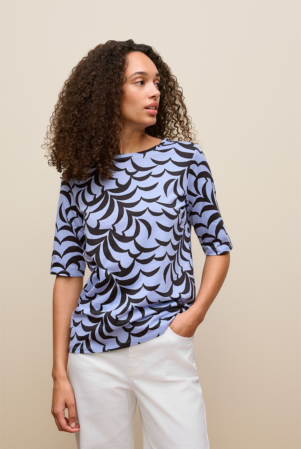 Fern Leaf Australian Cotton Half Sleeve T-shirt