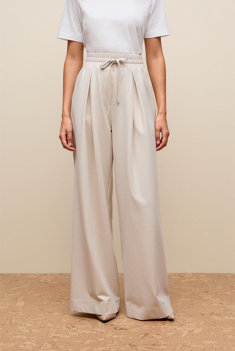 Ponte Wide Leg Pull On Pant