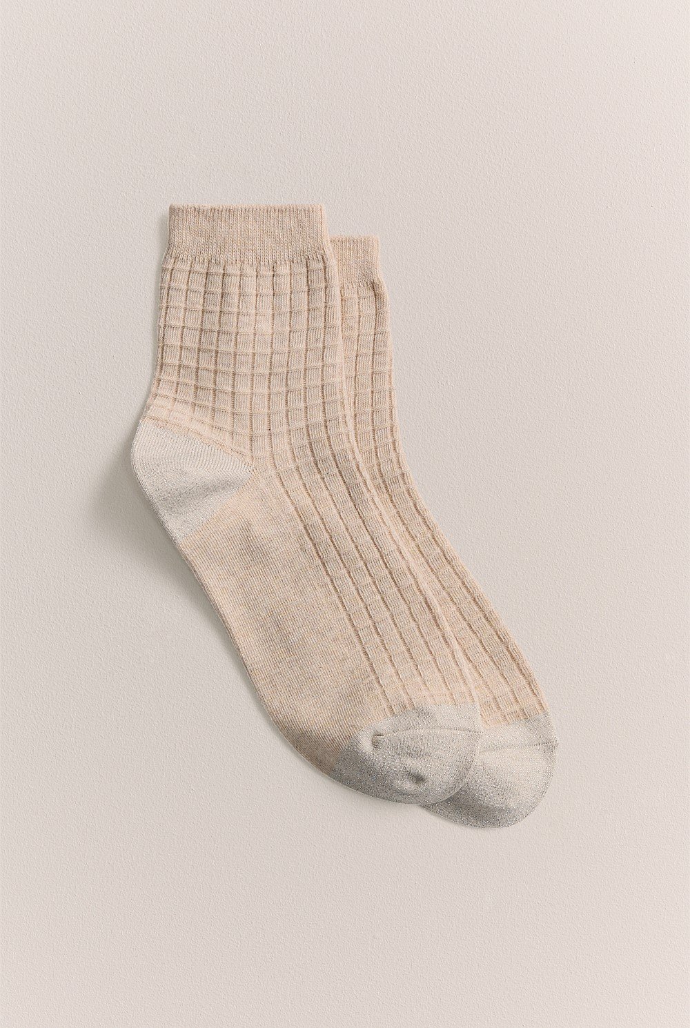 Textured Grid 1/4 Crew Sock
