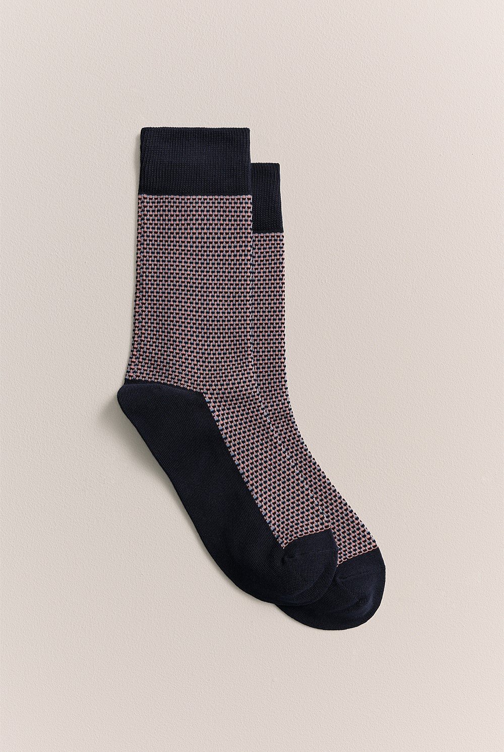 Contrast Stitch Crew Sock
