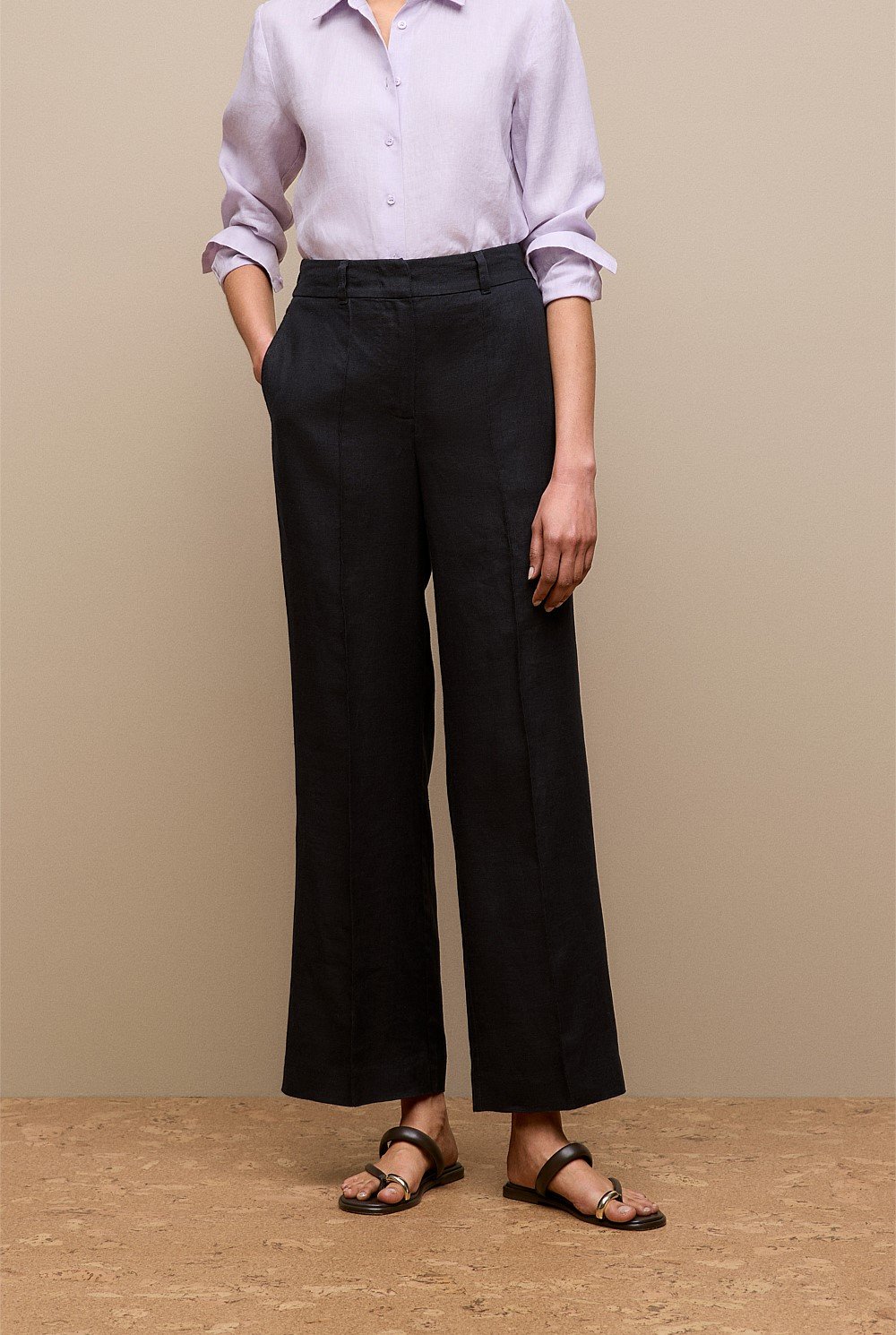 Linen Pintucked Pant