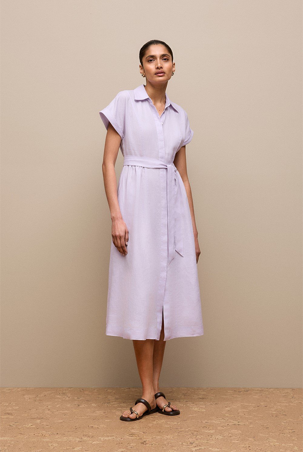 Linen Panelled Shirt Dress