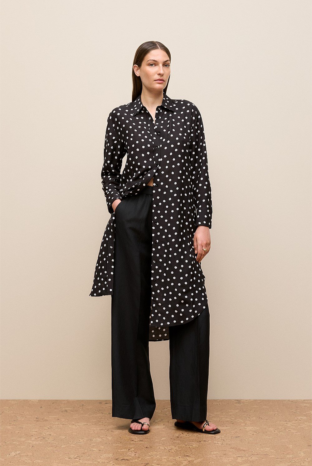 Spot Relaxed Shirt Dress