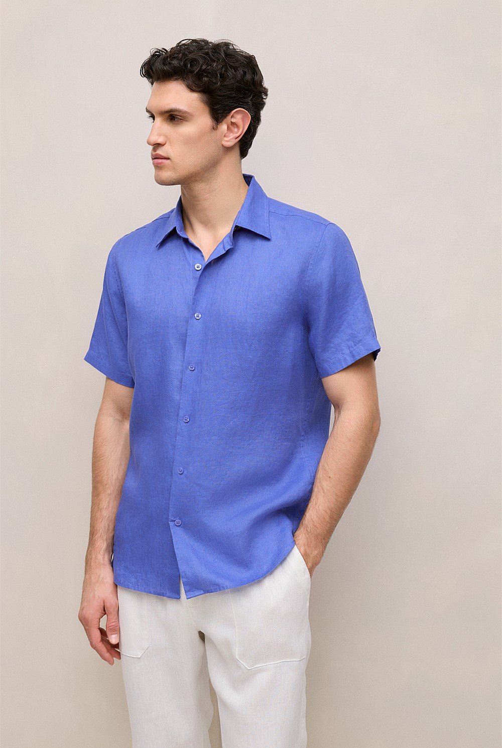 Regular Fit Linen Short Sleeve Shirt