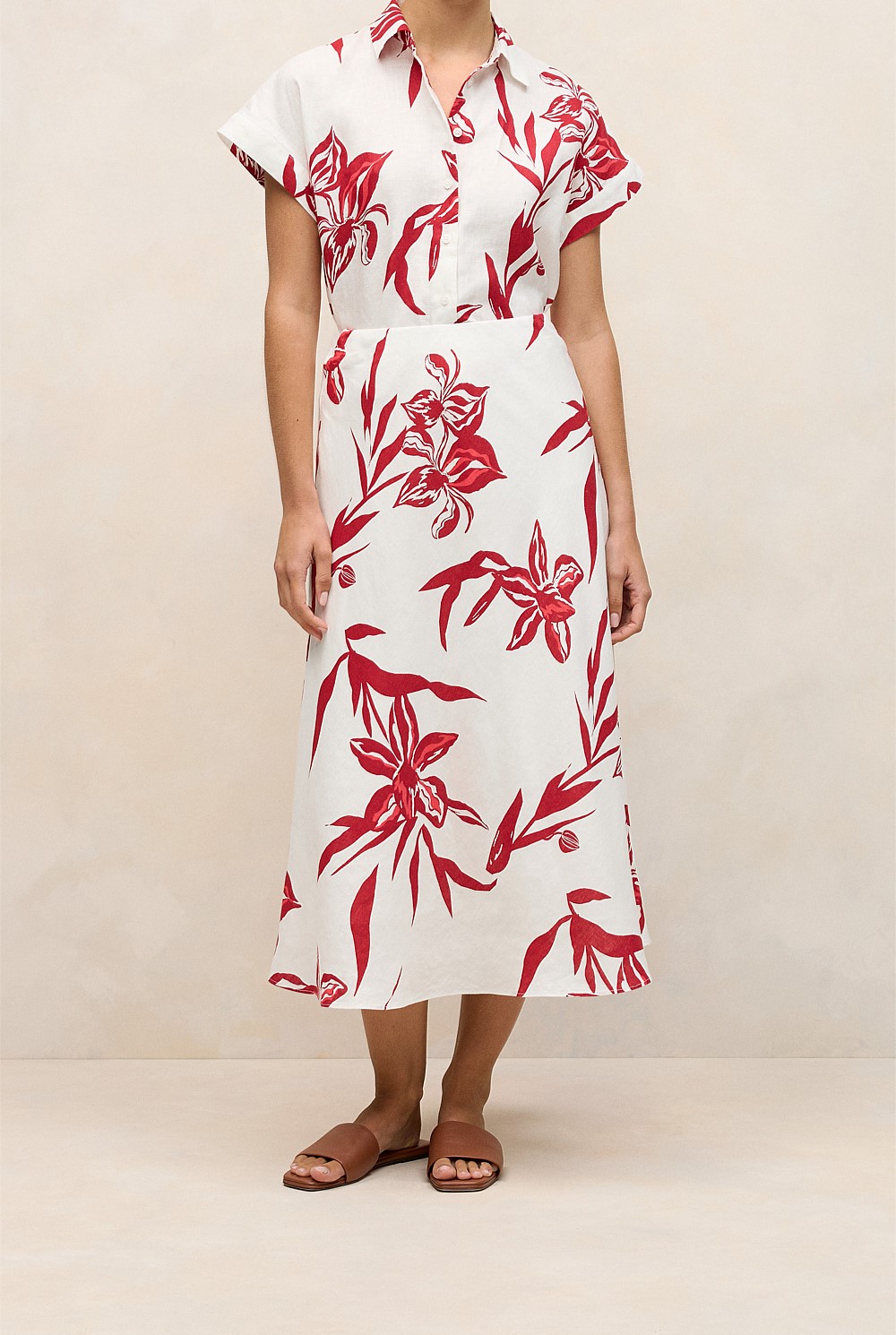 Wild Iris Linen Bias Skirt