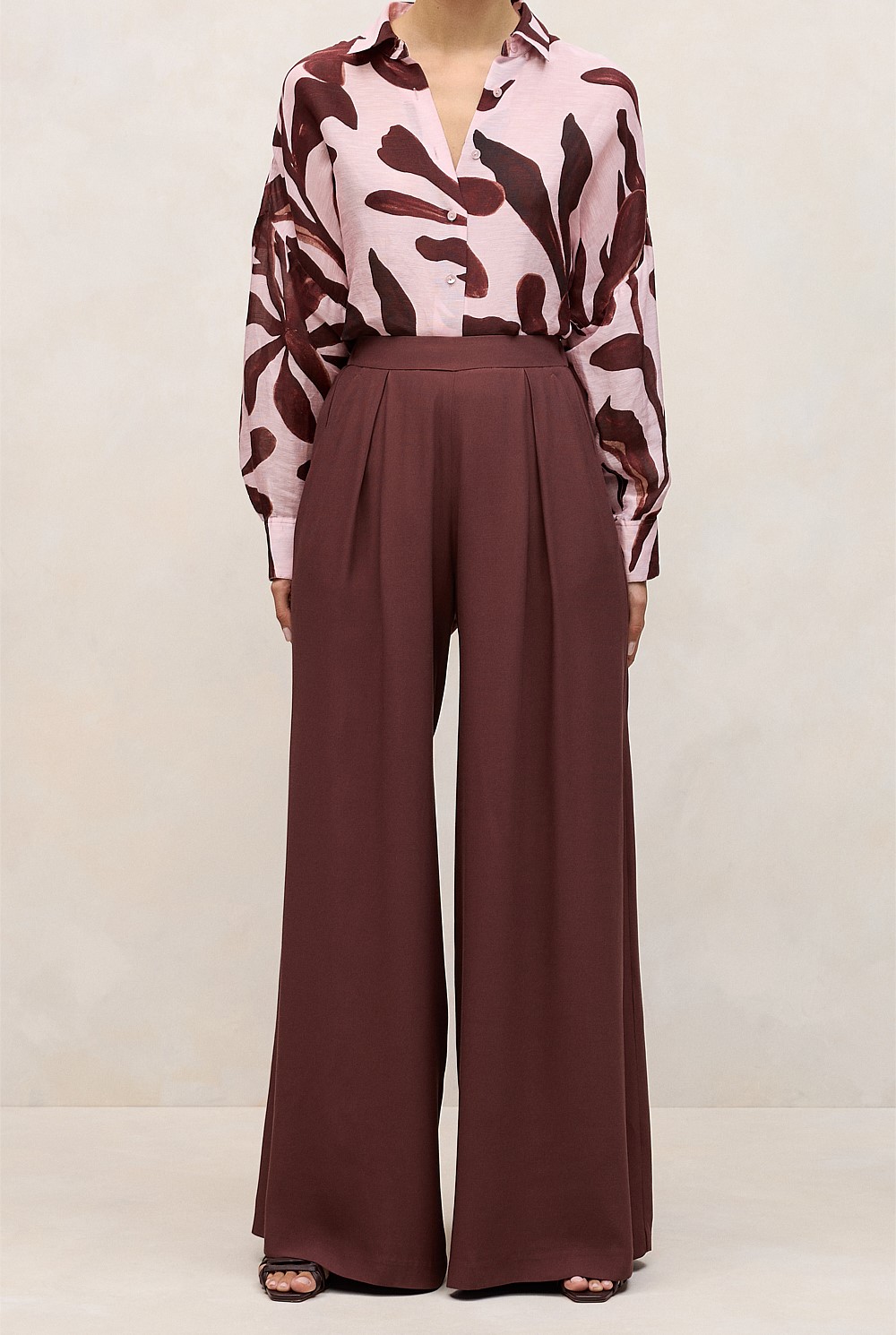 Pleat Detail Palazzo Pant