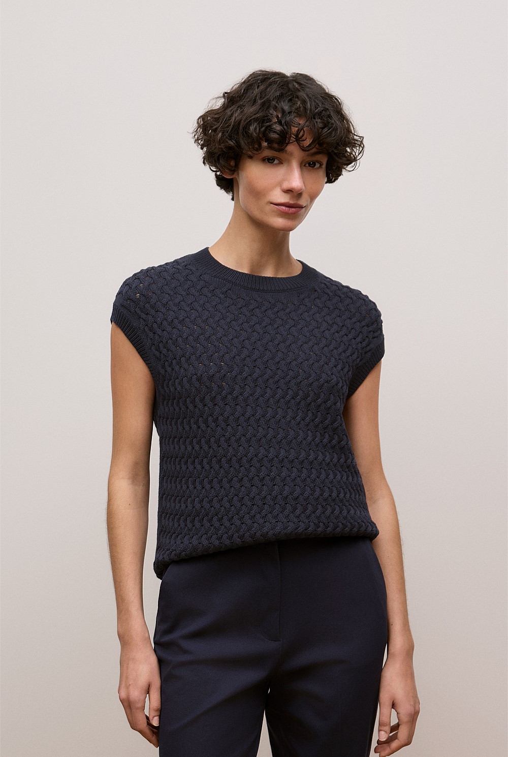 Cotton Knit Sleeveless Tunic